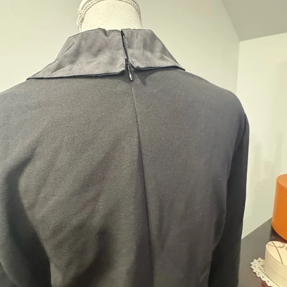 Adrianna Papell Elegant Black Dress with Satin Belt - Picture 8 of 12